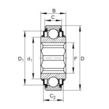 FAG Self-aligning deep groove ball bearings - SK100-206-KRR-AH11