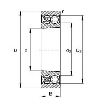 FAG Self-aligning ball bearings - 2206-K-2RS-TVH-C3