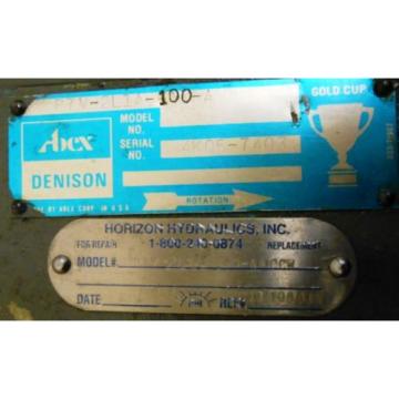 ABEX, DENISON HYDRAULIC PUMP, P7V-2L1A-100-A, 5000 PSI, 3000 RPM, 56.5 GPM