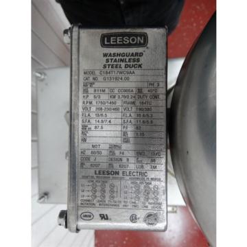 Hydraulic Pump W/LEESON C184T17WC9AA Washguard Motor 5/3HP 3PH 50/60HZ