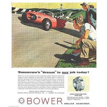 1957 Detroit Automobile Racing Track Bower Roller Bearings Print Ad 10.5&#034; x 13&#034;