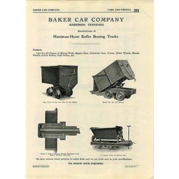 1923 ADVERT Mining Baker Railroad Car Co Harriman Hyatt Roller Bearing Trucks