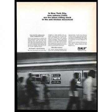 1967 New York City subway car photo SKF bearings vintage print ad