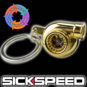 GOLD METAL SPINNING TURBO BEARING KEYCHAIN KEY RING/CHAIN FOR CAR/TRUCK/SUV E