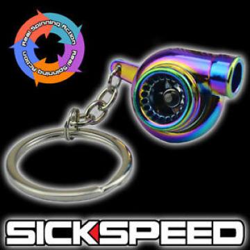 NEO CHROME METAL SPINNING TURBO BEARING KEYCHAIN KEY RING/CHAIN FOR CAR/TRUCK E