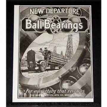 1920 OLD MAGAZINE PRINT AD, NEW DEPARTURE BALL BEARINGS, OILFIELD TRUCK ART!