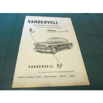 (#)  VINTAGE MOTORING ADVERT VANDERVELL BEARINGS AND BUSHES 26TH OCTOBER 1955