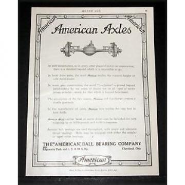 1912 OLD MAGAZINE PRINT AD, AMERICAN BALL BEARING, MOTOR CAR BEVEL DRIVE AXLES!