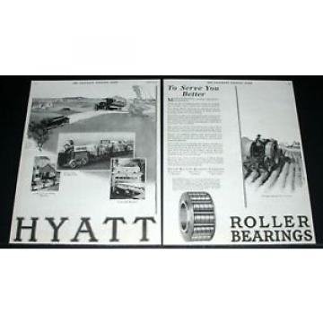 1920 OLD MAGAZINE PRINT AD, HYATT ROLLER BEARINGS, MOTOR CARS AND TRACTOR ART!