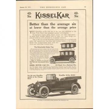 1915 Kissel Kar 6 Hartford WI Auto Ad Buda Motor Co Fafnir Bearing Co ma7316