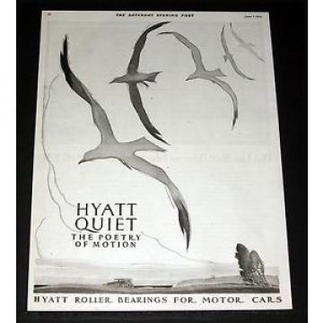 1919 OLD MAGAZINE PRINT AD, HYATT ROLLER BEARINGS FOR MOTOR CARS, SEA GULLS ART!