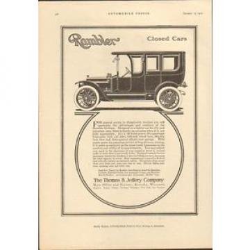 1912 Rambler Closed Car Kenosha WI Auto Ad FS Ball Bearings ma9472