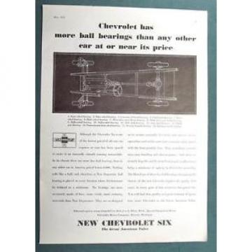 Dted Antique 1925 Chevrolet Ad MORE BALL BEARINGS THAN ANY OTHER CAR