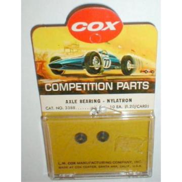 1 Pair Special 1/8&#034; Axle Bearing Nylatron by COX #3388 1960 Vintage NOS slot car