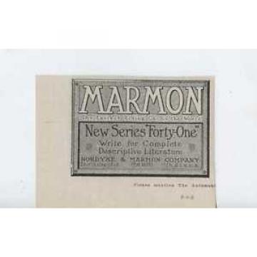 1916 Marmon 41 Indianapolis IN Auto Ad Hyatt Quiet Roller Bearings ma7936