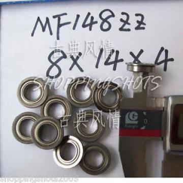 10pcs MF148 8X14X4 Flanged 8*14*4 bearings Miniature Ball Radial Bearing MF148ZZ