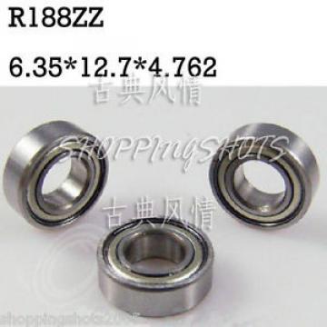 10pcs R188 ZZ 1/4&#034;x 1/2&#034;x 3/16&#034; inch Miniature Ball Radial Ball Bearings R188ZZ