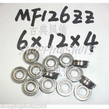 10pcs MF126 6X12X4 Flanged 6*12*4 bearings Miniature Ball Radial Bearing MF126ZZ