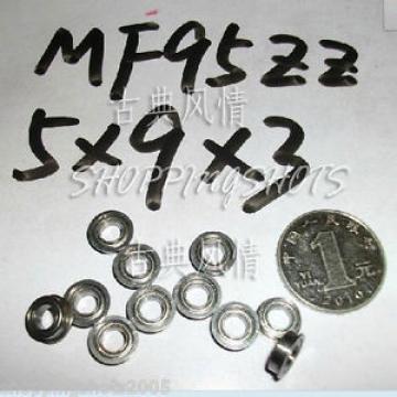 10pcs) MF95 5X9X3 Flanged 5*9*3 mm bearings Miniature Ball Radial Bearing MF95ZZ