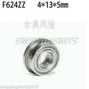 (10) F624ZZ 4x13x5 Flanged 4*13*5 mm F624Z Miniature Ball Radial Bearing F624 ZZ