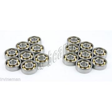 16 inline Skate Bronze Cage Open Deep Groove Radial Ball Bearings