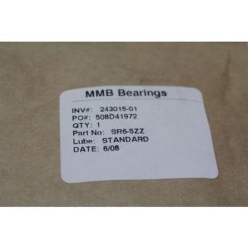 MMB SR6-5ZZ Radial Bearings 0.5000 x 0.8750 x 0.2812 New
