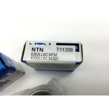 2 X NTN 6202LLBC3/EM 6202LLBC3/L627 Radial Sealed Ball Bearing 15 MM