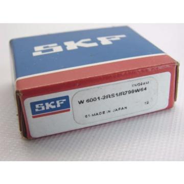 SKF W 6001-2RS1/R799W64 Radial/Deep Groove Ball Bearing 12mm x 28mm x 8mm (T49)