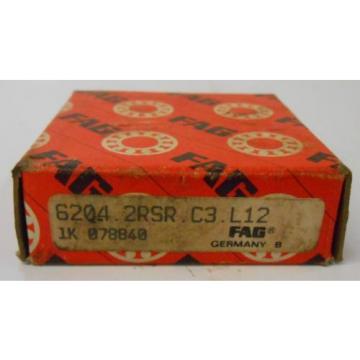 FAG, RADIAL BALL BEARING, 6204 2RSR C3 L12, 20 X 47 X 14 MM, DOUBLE SEALED
