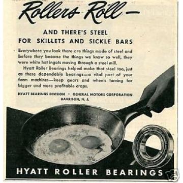 1945 GM General Motors Hyatt Roller Tractor Bearings Print Ad Steel Skillets