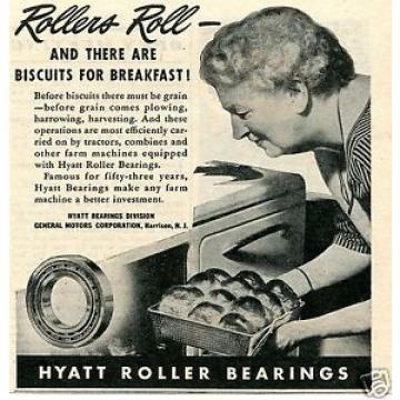 1945 Print Ad of GM General Motors Hyatt Roller Tractor Bearings Breakfast