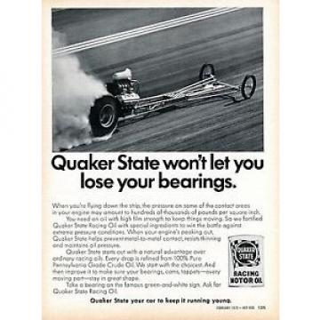 1970 Quaker State Racing Motor Oil Won&#039;t Let You Lose Your Bearings Print Ad