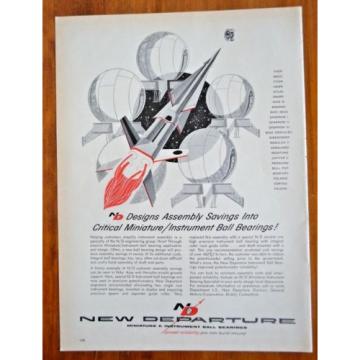 1960 General Motors ND Ball Bearings  Missile Satellite Space Race  Vintage Ad