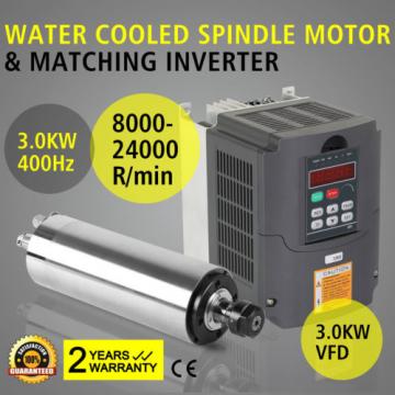 3KW WATER COOLED SPINDLE MOTOR 3KW VFD  FREQUENCY  COOLE MOTOR  DE BEARING