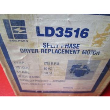 Emerson LD3516, Model S58NXSJW-6055 Split Phase Dryer Motor 1/4hp, L89A9,W60554