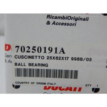 Brand NEW Ducati NOS Engine Motor Crank Shaft Bearing Part Number: 70250191A