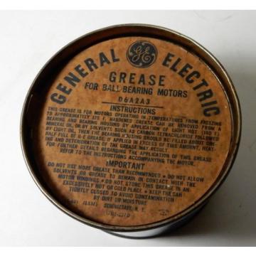 1950&#039;s GE GENERAL ELECTRIC BALL &amp; ROLLER BEARING MOTORS GREASE TIN CAN 16oz