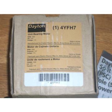 DAYTON 4YFH7 Unit Bearing Motor,1/47 HP,1550 rpm,115V