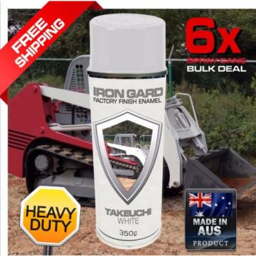 6x IRON GARD Spray Paint TAKEUCHI WHITE Excavator Posi Track Loader Skid Steer