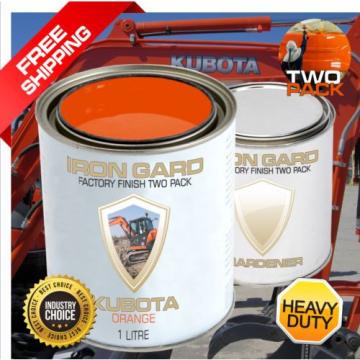 IRON GARD 1L Two Pack Paint KUBOTA ORANGE Excavator Loader Bucket Attach Skid