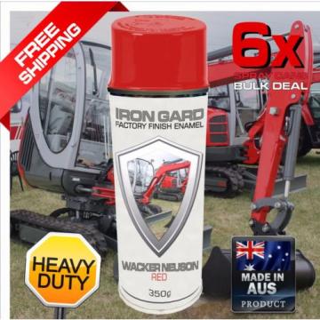 6x IRON GARD Spray Paint WACKER NEUSON RED Excavator Dozer Loader Bucket Machine