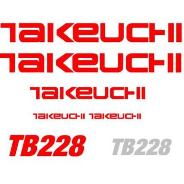 Decal Sticker set for: Takeuchi TB228  Mini Digger Pelle Bagger Excavator