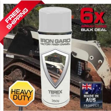 6x IRON GARD Spray Paint TEREX WHITE Excavator Posi Track Loader Skid Steer Dig