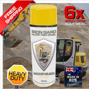 6x IRON GARD Spray Paint WACKER NEUSON YELLOW Excavator Dozer Loader Bucket