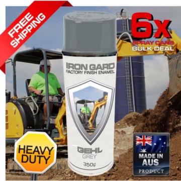 6x IRON GARD Spray Paint GEHL GREY Excavator Digger Dozer Loader Bucket Auger