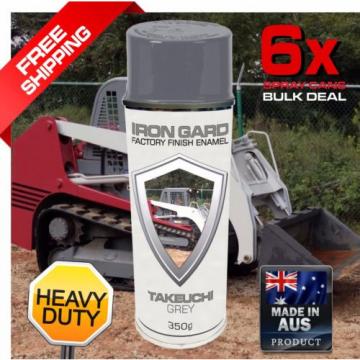 6x IRON GARD Spray Paint TAKEUCHI GREY Excavator Posi Track Loader Skid Steer