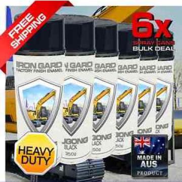 6x IRON GARD Spray Paint LIUGONG BLACK Crane Excavator Skid Dozer Loader Truck