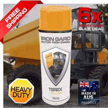 6x IRON GARD Spray Paint TEREX YELLOW Excavator Posi Track Loader Skid Steer