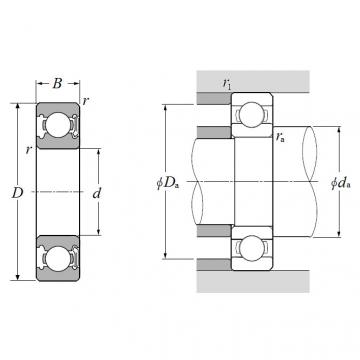 60/22LB, Single Row Radial Ball Bearing - Single Sealed (Non-Contact Rubber Seal)