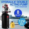 12 Volet Double Acting Hydraulic Pump 12v Dump Trailer - 8 Quart Metal Reservoir #1 small image